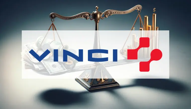Vinci affiche un carnet de commandes historique Logo et informations de Vinci